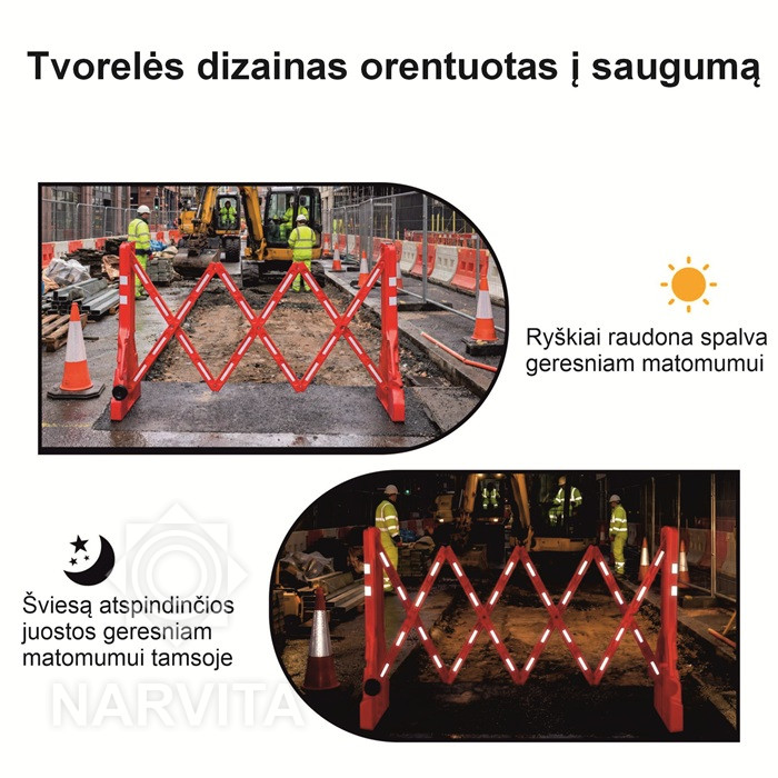 atspindinti apsauginė sulankstoma tvorelė